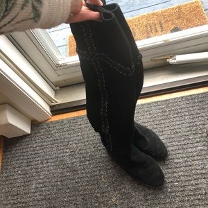 Michael Kor black knew high boots